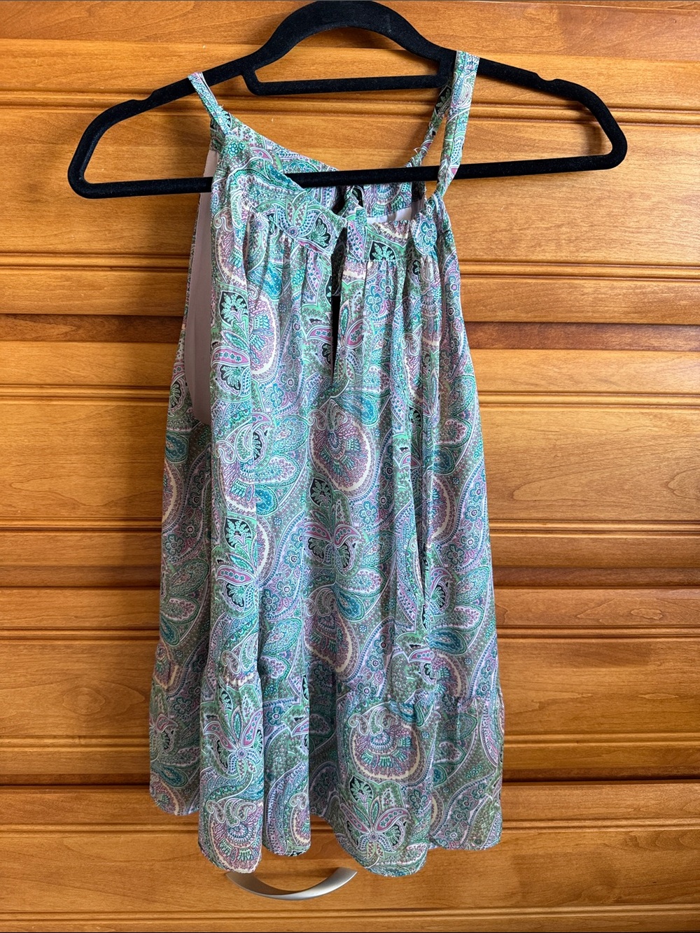 All Saints Paisley Spaghetti Strap Tank in Mint and Lavender